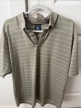Pebble Beach Men's Olive Stripe Polo 100% cotton